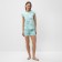 Homemade female set (T -shirt/shorts), turquoise marble color, size 50