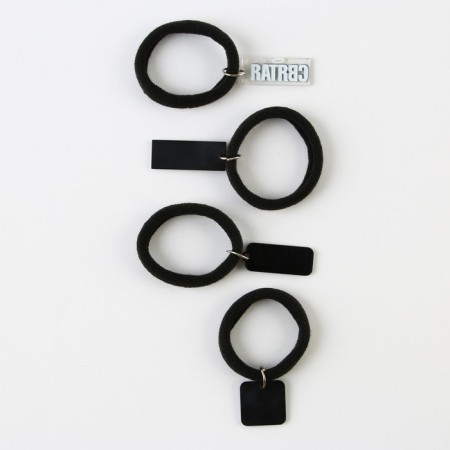 Hair elastic band with acrylic additional “MIX” element, 4 cm-1