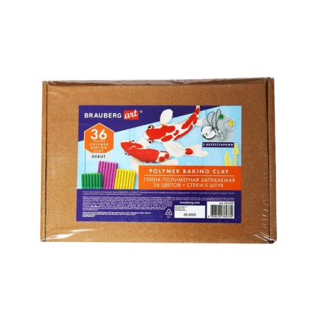 Plastic-polymer clay baked set, Brauberg, 36 colors x 20 g, with accessories-17