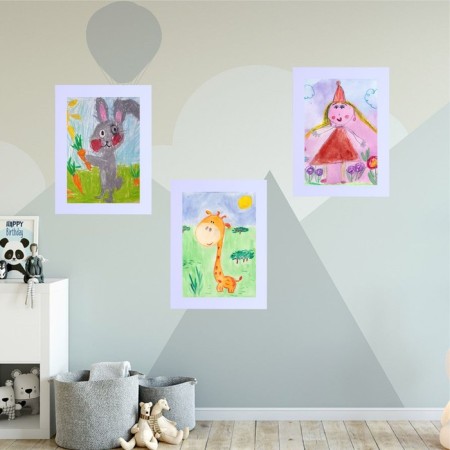Paspartt frame size 35 × 26 cm, transparent sheet, adhesive tape, white color-4