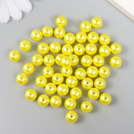Set of beads "needlework" plastic, diameter 10 mm, 25 g, yellow-1