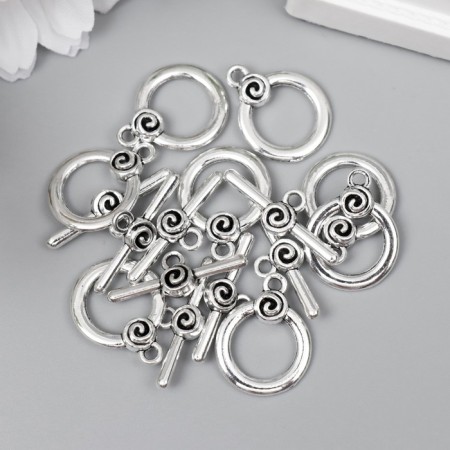 Decor Metal for the creativity of locks "Spiral" silver 2624M025 2.2x1.7 cm-2