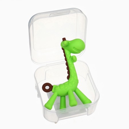 Silicone teether for teeth in the case "Girafics", color mix, crumb I-2