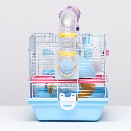 A cage for rodents "Pigzon", equipped with a tunnel, 37 x 27 x 30 cm, blue-1