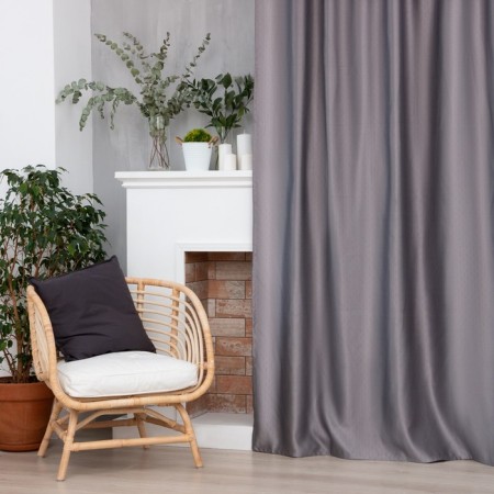 Curtain curtain Ethel "strokes" color is gray, on eyelets 250x265 cm, 100% p/