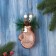 Christmas tree decoration "Handle with berries" 12x6.5 cm, pink