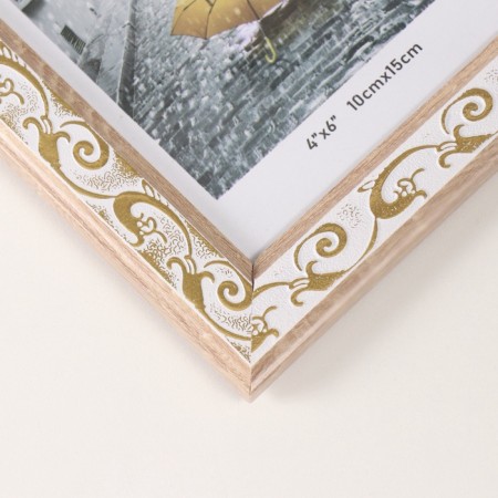 Photo frame plastic in 2 photos 10x15 cm "Golden Binding on White"-2