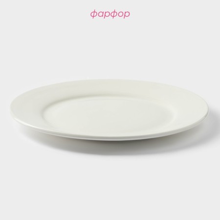 Porcelain plate lunch with a thickened edge of the White Label, D = 25 cm, white color-2