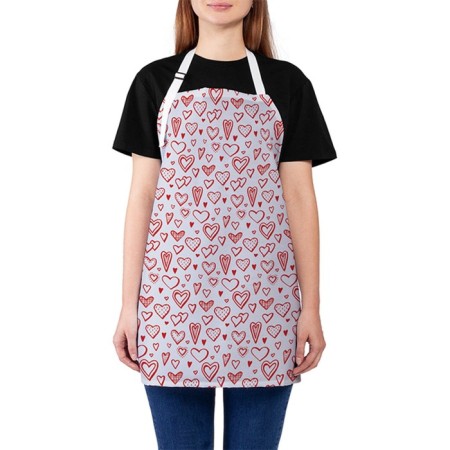 Apron kitchen with a photo print "Different hearts", adjustable, size OS
