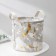 Storage basket with handles of the shade "marble", 20 × 20 × 24 cm, white-gray color
