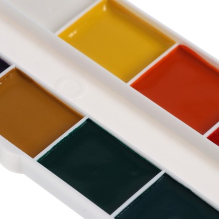 Watercolor 12 colors "Gamma" "Cartoons", honey, without brush, cardboard-4