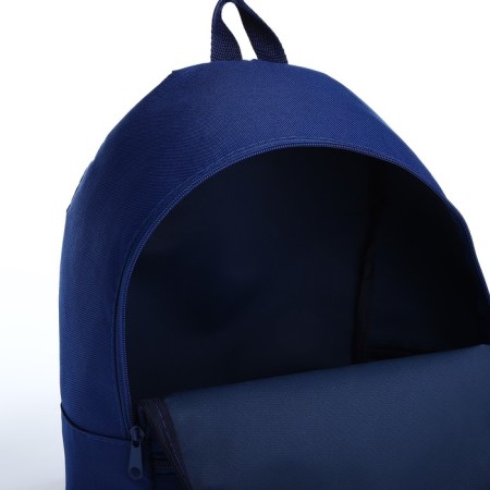 A backpack on the zipper is youth, external pocket, blue color-6