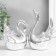 Souvenir Ceramics "Two Swan - Love" Silver Set 2 pcs 9.2x8.3 8x7.2x12.5 cm