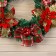 New Year's Wreath D-30 cm "Bright fairy tale" Flowers bows berries