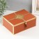 Casket Glass, leatherette with a metal frame "Eastern pattern" red 14.6x18.6x7 cm
