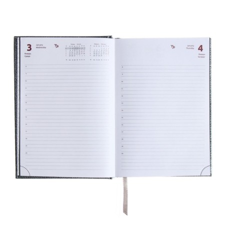 Dated diary 2024 A5 176 sheets, Devente.gold rush, firm cover of artificial leather, liesse, white block 70 g/m2, Gray-9