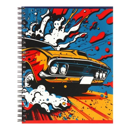 A notebook of 80 sheets in a cage for a crest "Graphic posters", covered cartoon, matte lamination, selective varnish, mix-5