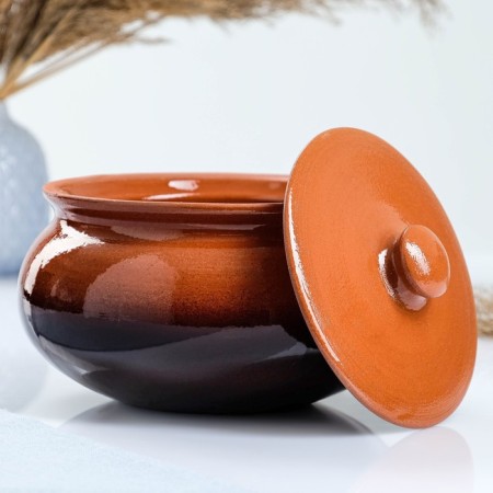 Set of dishes "Vyatka ceramics" 2.5l + 4x0.5l + spoon, traditional-2