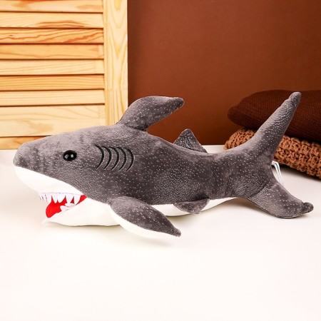 Soft toy "Shark", 40 cm, gray color-1