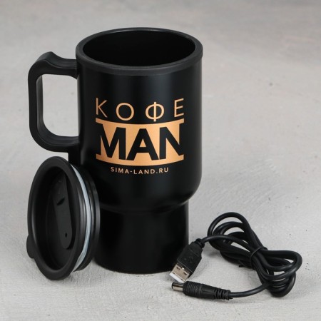 Thermal circle with USB "Coffee Man", 450 ml-1