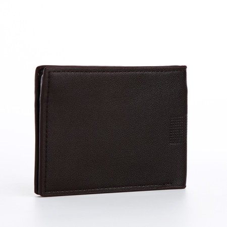 Male purse without fastening, for bills, for cards, brown color-1