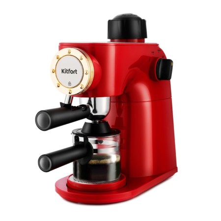 Kofevarkakkitfort KT-756, Rozhkova, 800 watts, 0.24 l, cappuccino, red