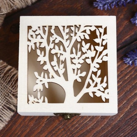 Casket wood for painting "Tree" 4.7x9.8x9.8 cm-3