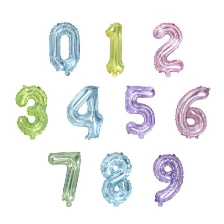 Foil ball 16 "Set 0-9", Mix colors