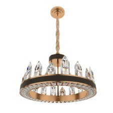 Люстра "Кристалл" LED 50Вт 3000К черно-золотой 50х50х35-155 см BayerLux