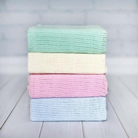 Knitted blanket, size 90x118 cm, blue color-3