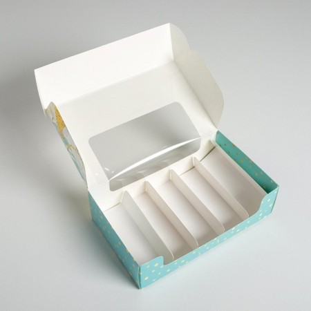 Box for eclairs, confectionery packaging, 5 inserts, “for you”, 25.2 x 15 x 7 cm-2