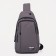 Male sling bag from textiles, headphone opening, gray color