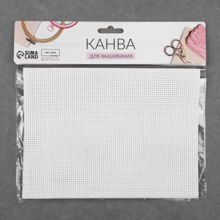 Canvas for embroidery No. 11, 30 × 20 cm, white color-2