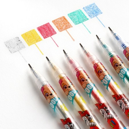 A set of gel pens with sparkles, 6 colors, puppy patrol-5