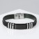 Bracelet Unisex "Style" rectangle with a pigtail, black color with black-silver, 23 cm