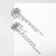 Hanging earrings with rhinestones "melting" trio, white color in silver