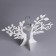 Wooden Kashpo 21 × 7.6 × 18.6 cm with 1 flask "tree", white