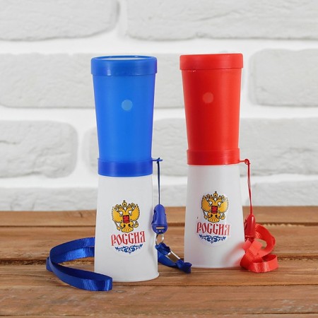 Whistle-jet fan "Russia", coat of arms, 17 cm, mix color-1