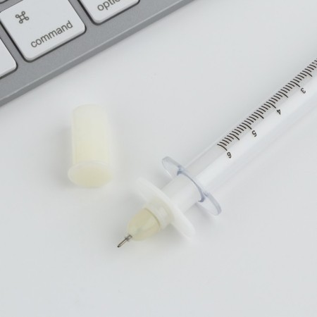 Handle joke Ball blue paste, syringe “injection from all problems”, on the substrate-5