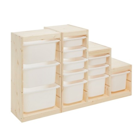 Trofast-4 rack, with containers, vertical, pine array-7