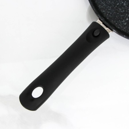 Pancake pan, d = 22 cm, plastic handle, anti -stick coating, dark marble color-3