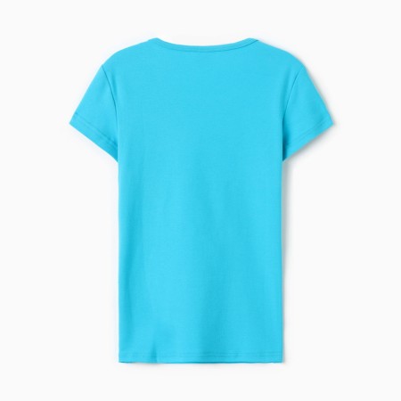 T-shirt female o-shaped neckline, blue color, size 48-3
