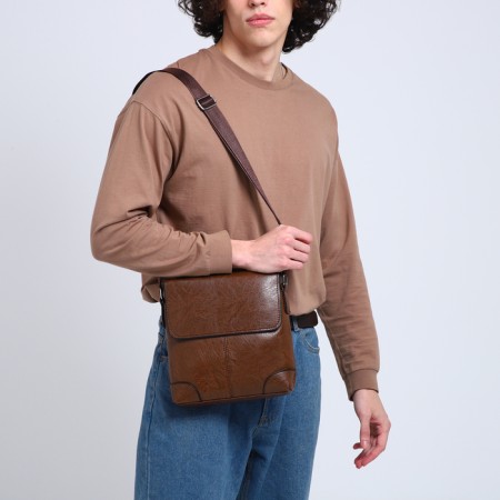 Male bag, brown color-5