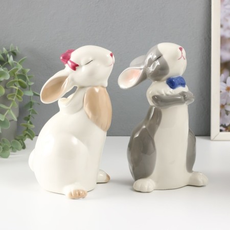 Souvenir Ceramics "Rabbits Milash" White Mix 20x10x10.5 cm-1