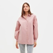 Women's shirt with volumetric sleeves Minaku: Casual Collection Tarm-pink color, rn 50