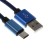 Type- C cable - usb, 2.1 a, nylon braid, 1 meter, blue