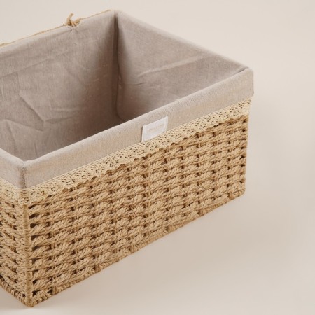 Basket for storing manual weaving with a lid, paper 30x20x15.5 cm-2