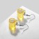 Earrings "beer", yellow-white color in silver