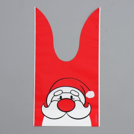 Gift bag with ears "Grandfather Frost", 12 x 11.5 cm, New Year-3