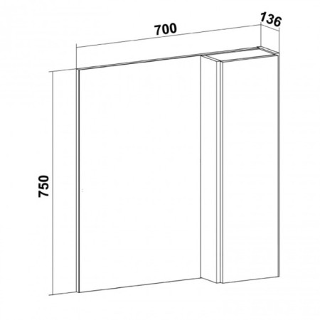 Cabinet-mirror "Malta 70" Gray oak, right-4